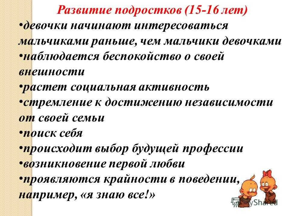Признаки переходного возраста у девочек и мальчиков