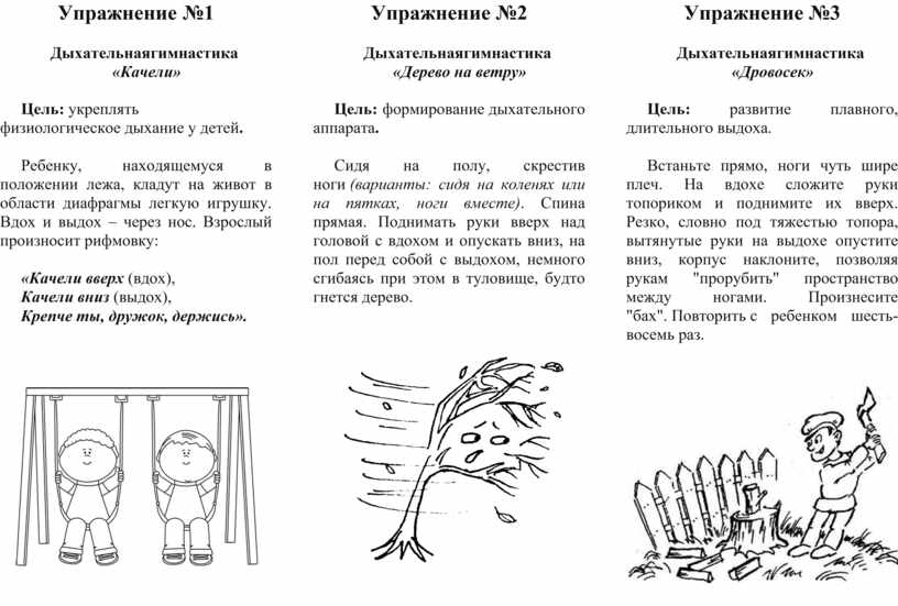 Дыхательная гимнастика для детей 3-4 лет картотека (младшая группа) по теме