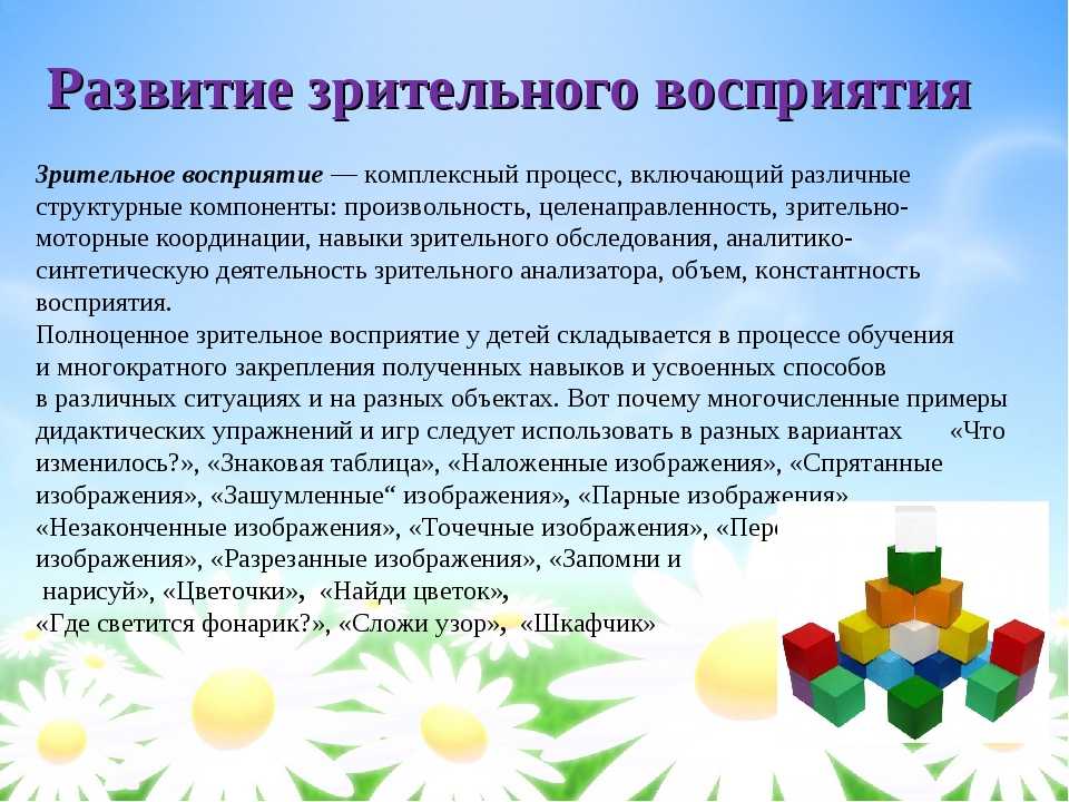 Закономерности формирования зрительного восприятия у детей зпр. особенности восприятия у детей с зпр
