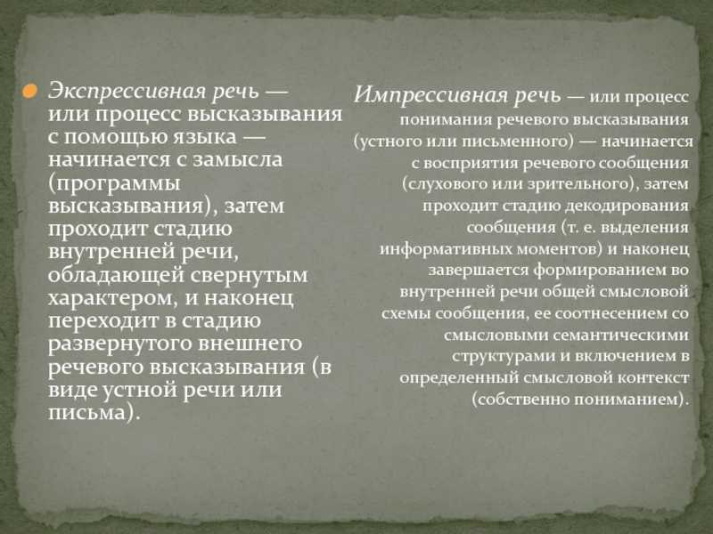 Импрессивная и экспрессивная речь у ребенка