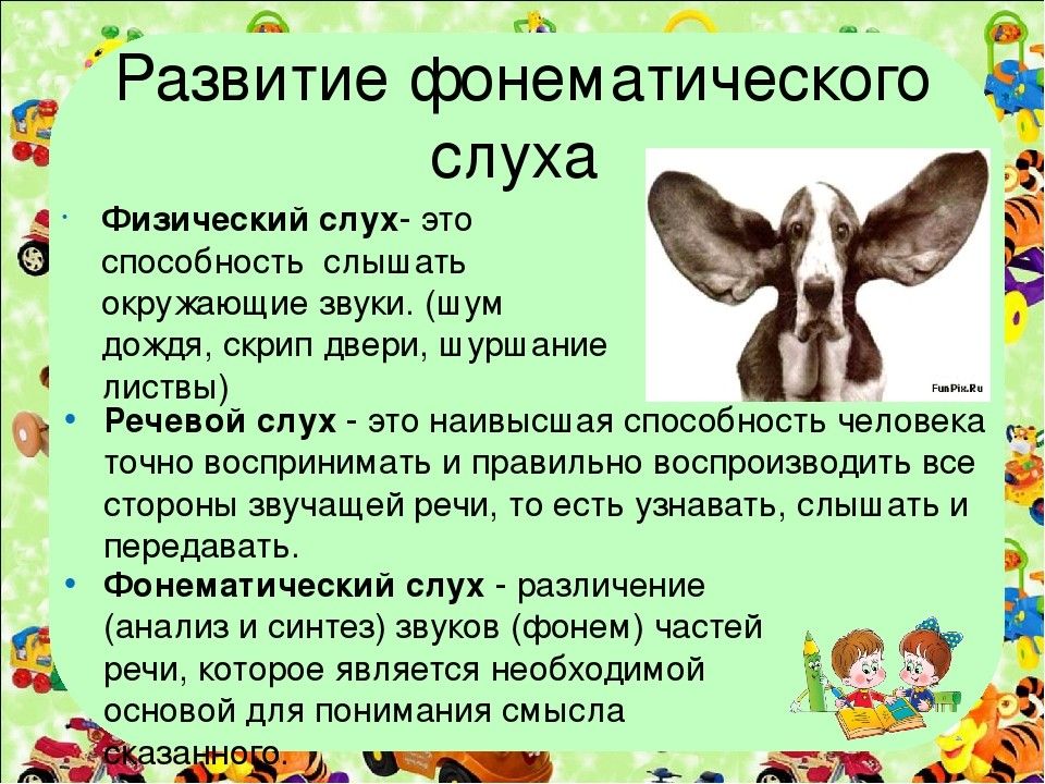 Развитие фонематического слуха. игры и упражнения