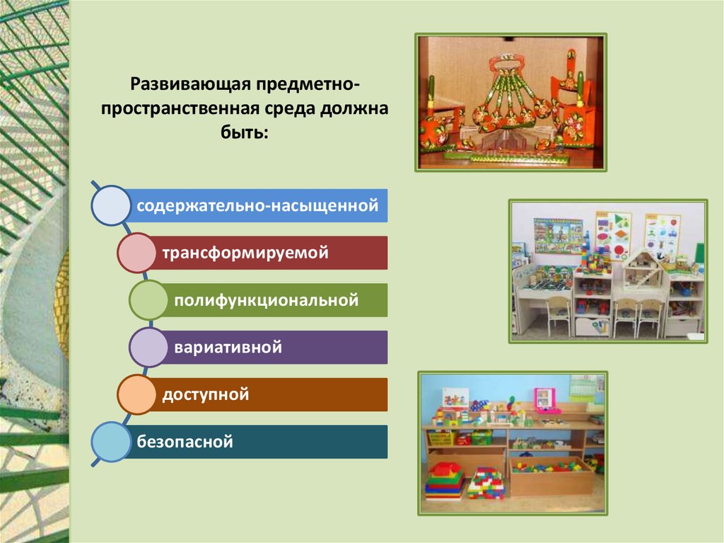 Алгоритм создания предметно-развивающей среды, оценка предметно-развивающей среды
