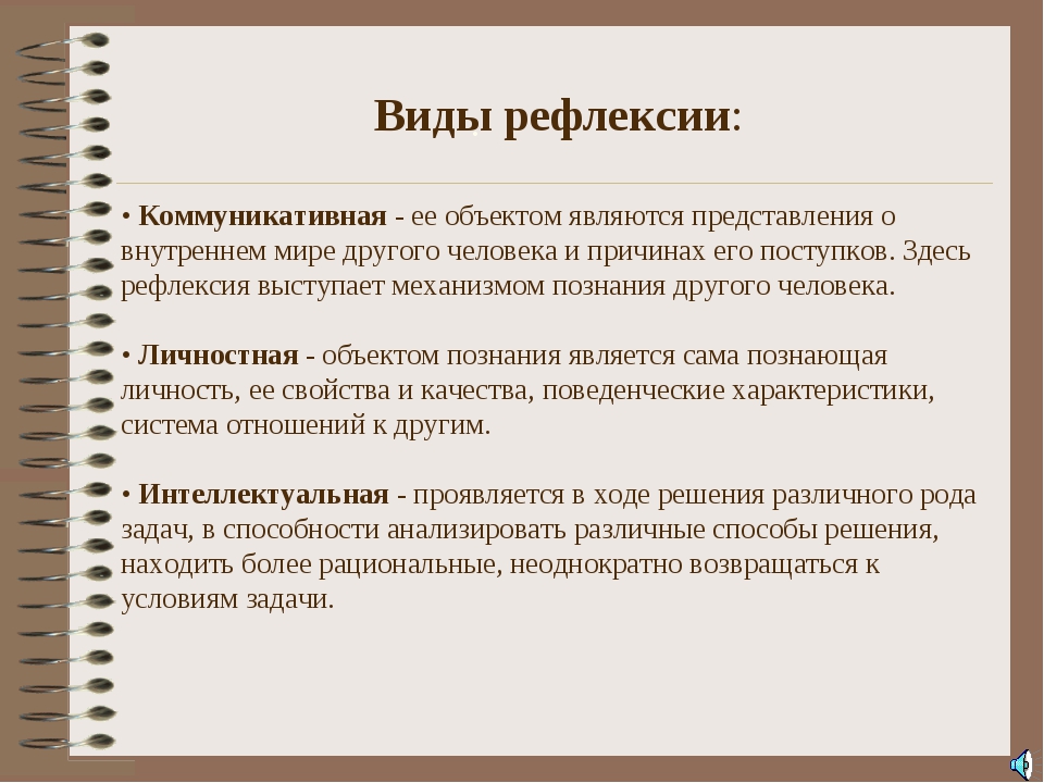 Рефлексия в психологии: виды, способы развития