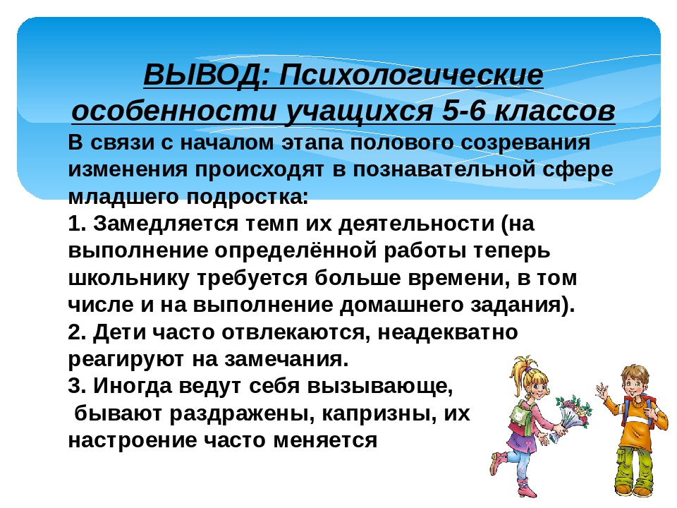 Возрастные особенности младшего школьного возраста