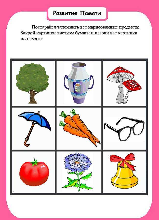 Упражнения на разитие памяти ребенка: методики для улучшения памяти у детей