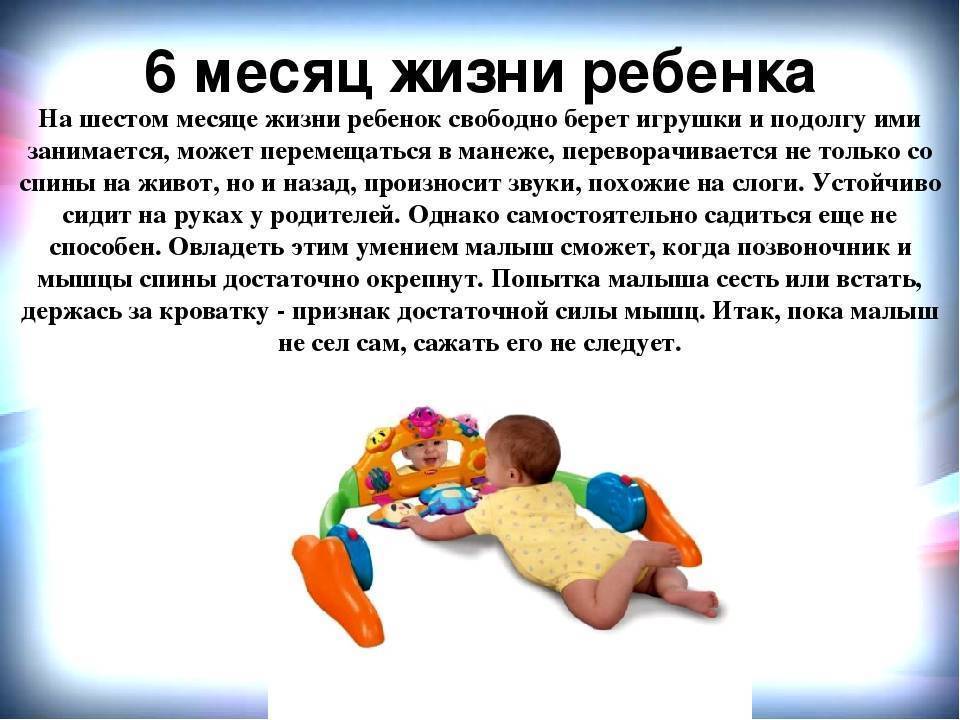 В этой статье приводятся осредненные нормы развития ребенка от 6 месячного возраста до года