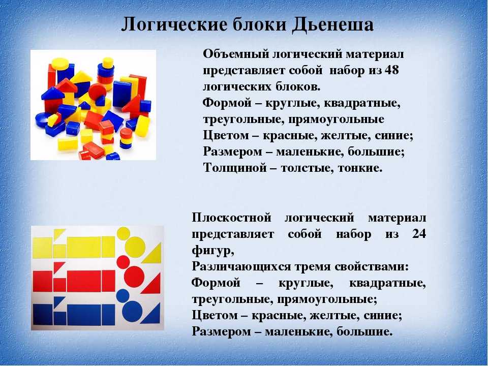 Логические блоки дьенеша — игра, помогающая решать логические задачи дошкольникам