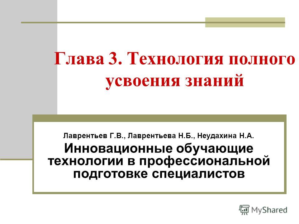 Технология полного усвоения знаний презентация