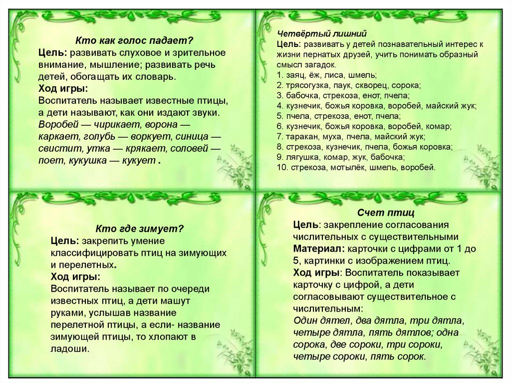 Дидактические игры по развитию речи: старшая и подготовительная группы